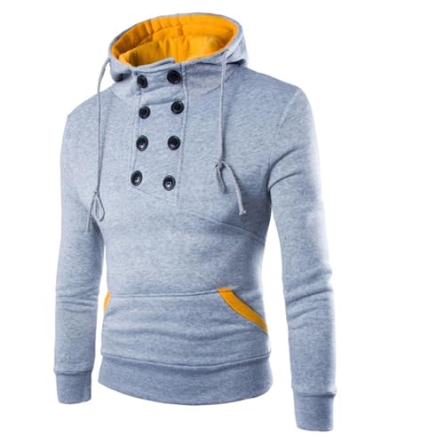 Men's Fashion Hoodies & Sweatshirts Double Breasted Pullover Long Sleeve Hooded Drawstring Fall Sweater With Pocket3