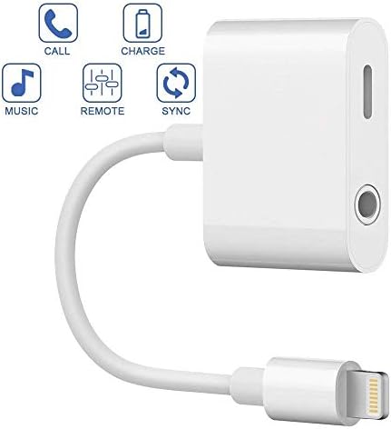 [White] JOVERS Jack Adapter,Headphone Jack Adapter Connector to 3.5mm AUX Audio Jack Earphone Extender Jack Stereo Compatible Phone X/10 Phone 8/8Plus …