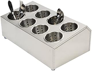 bimiti Kitchen Utensil Cutlery Holder Stainless Steel Utensil Crock Flatware Organizer Caddy for Table Countertop Cutlery Stand Organizer with 8 Removable Compartments for Forks Spoons Chopstick