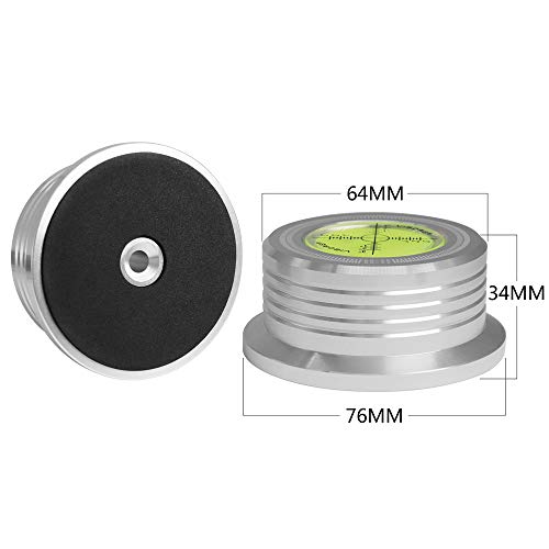 Viborg LP628S Record Weight Disc Stabilizer, Silver 60Hz Turntable Level, 280G (9.9 OZ) HiFi 3 in 1 Vibration-Proof Vinyl Clamp with Bubble Leveling (60Hz, Silver) - Thumbnail 6
