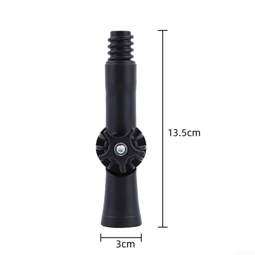 360° Teleskopstange Gelenkwinkel Adapter für 3/4 Zoll Gewinde Verlängerungsstange, Nylon Drehverbinder für Fensterreinigung Dachrinne Staub Lackieren, Schwarz (2 Stück)