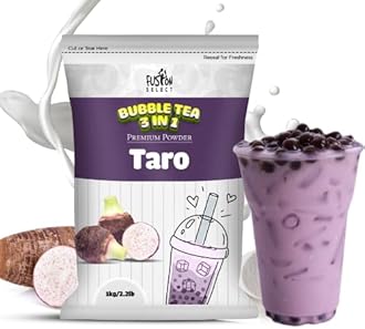 Fusion Select 2.2lb Taro Milk Tea Powder, Taro Powder For Bubble Tea Flavored 3-in-1 Drink Powder with Cream & Sugar - Instant Pre-Mixed Beverage for Hot or Cold Blends or Yummy Frappes