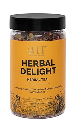 HEALTHY & HYGIENE Herbal Delight Caffeine Free Tea|Immunity booster|Packed with Multiple Health Benefits|Delicious Taste(55 Gram)