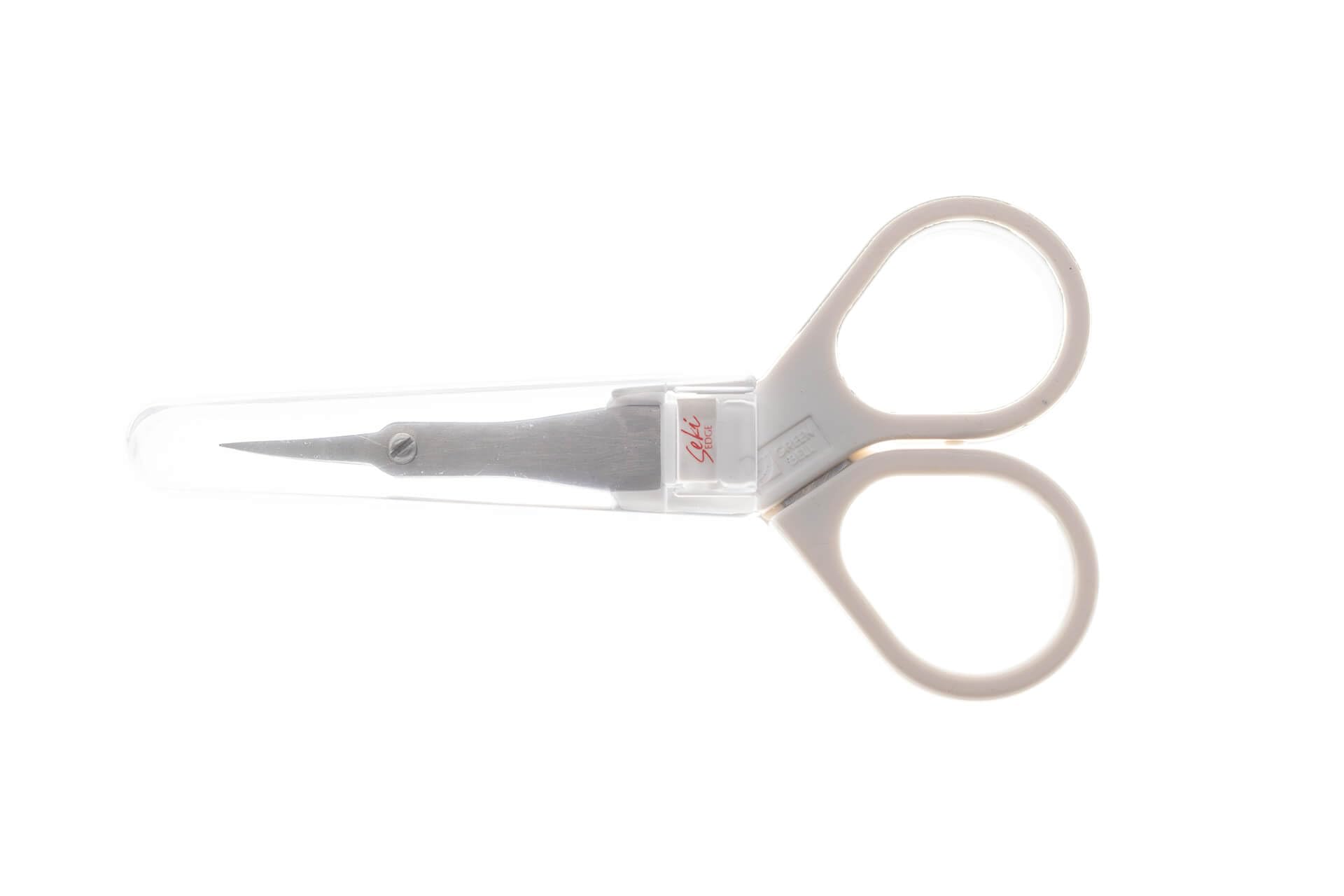 Seki EDGE SS-900 | Made in Japan | Tijeras de maquillaje | Tijeras faciales de acero inoxidable con hojas curvadas afiladas a mano | Compactas, ergonómicas | Para cejas, nariz y vello facial
