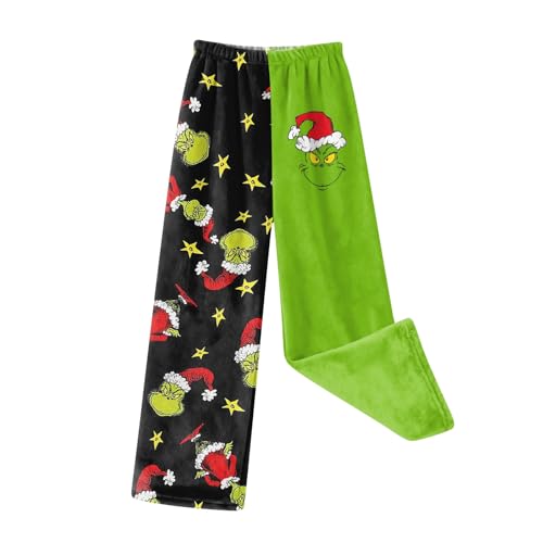 Christmas Pajama Pants Loose Pants Bottom Flannel Indoor Outdoor Xmas Trouser Funny Pyjamas Holiday Pjs Trouser Reds