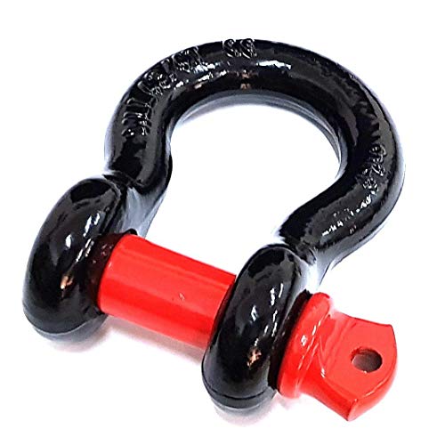 Manilha Forjada Curva 3/4 com Pino Rosqueado - Preta