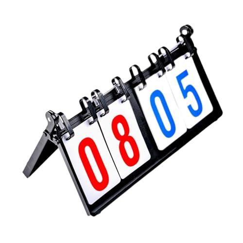 QSTDGVPW Portable Flip Scoreboard, Manual, 4 Digit Tabletop Score Board Flipper Board for Table Tennis
