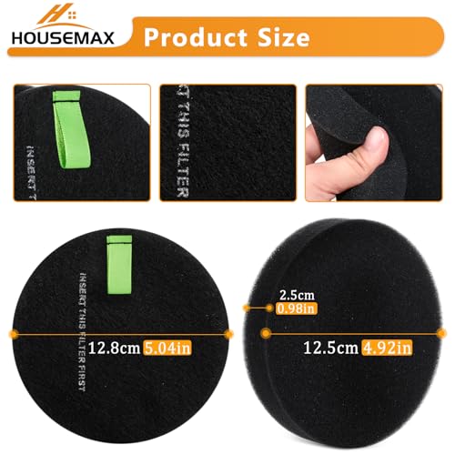 Image of HOUSEMAX 4 Pack 3774F Filters Replacement Compatible with Bissell 3774F 39883 3418 3415 3402 3404 3774 3774G 3775 3409 Pet Hair Eraser & PowerLifte Upright Vacuums, Replace Parts 1635630 & 1635629