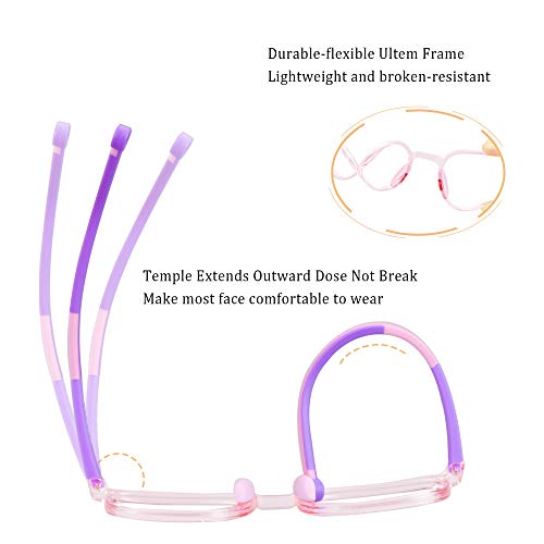 Image of LifeArt Kid Blue Light Blocking Glasses, Filter 85% of Harmful Blue Light, Anti Eyestrain and Blurry, Computer Glasses(Clear Pink)