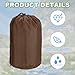 PATIKIL Stuff Sack 4x8/5x10/7x13, 3 Pcs Waterproof Outdoor Storage Sack Portable Drawstring Dust Flap Bag Sleeping Bag for Camping Hiking Backpacking, Brown/Green/Navy Blue