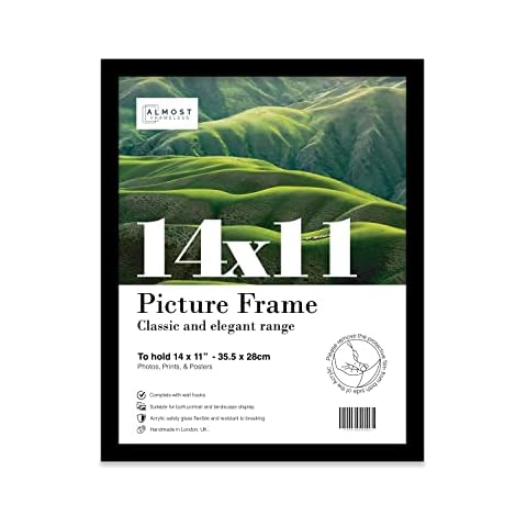 14x11 Inch Black Photo Frame Wall Mountable Picture Frame Standard Photograph Size, 14" X 11" (36 X 28cm) Cover