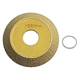 75 mm V-Form-Schleifscheibe, trocken vakuumgelötet, für Kanten und Profilschleifen auf Marmor, Granit, Quarz, Kunststein, Glas (20 mm)