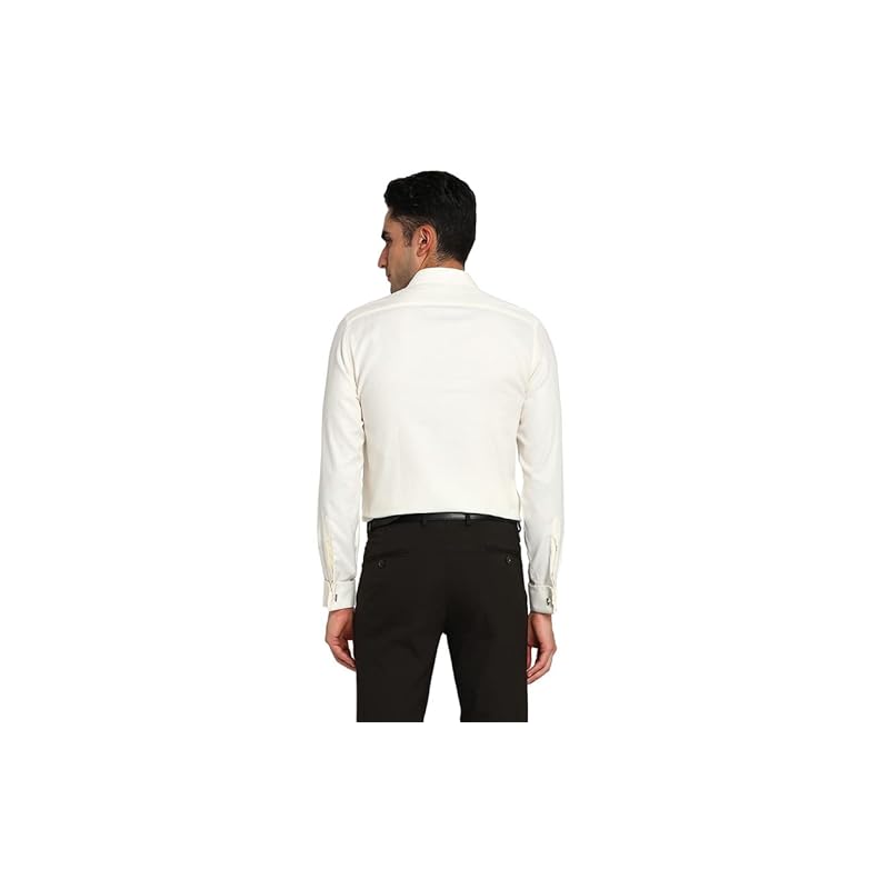 Turtle Men Cotton White Slim Fit Solid Formal Shirts - Image 5