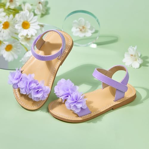 Image of Otter MOMO Girls Open Toe Princess Flat Sandals with Comfort Sole Summer Sandals