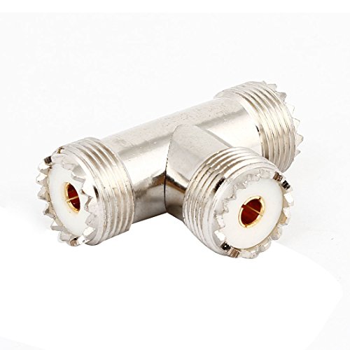Echocart-UHF-Female-to-2-Female-Jack-Adapter-3-Way-T-Shaped-Connector