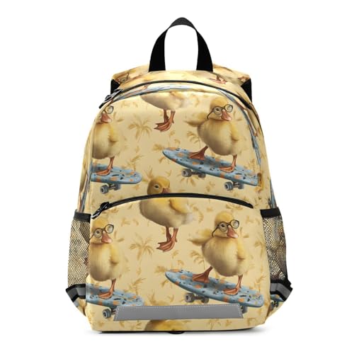 panksolu Funny Yellow Chicken Skateboard Toddler Backpack for Boys Girls Kids Backpacks Preschool Bag Travel Bag
