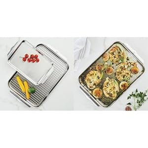 Hestan OvenBond Collection Stainless Steel Baking Sheet Set, 3-Piece and Half Sheet Pan, 13-Inch x 18-Inch