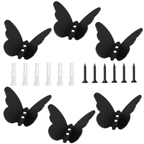 Ideal Swan 6 PCS Hooks for Shower - Stainless Steel Butterfly Shape Hooks