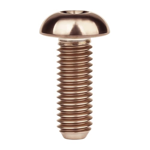 Image of Titanium Bolt M4x6 8 10 12 15 20mm Hex Head Screws for Bicycle Pack of 4 (Bronze, M4x12mm)