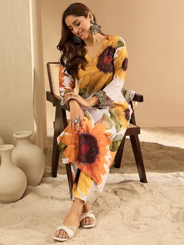 Image of INDO ERA Women Pure Cotton Kurta Palazzo Set | Printed Kurta with Palazzo Pants | Summer Friendly, Office Wear Co-Ord Set | Cord Set For Women Cotton