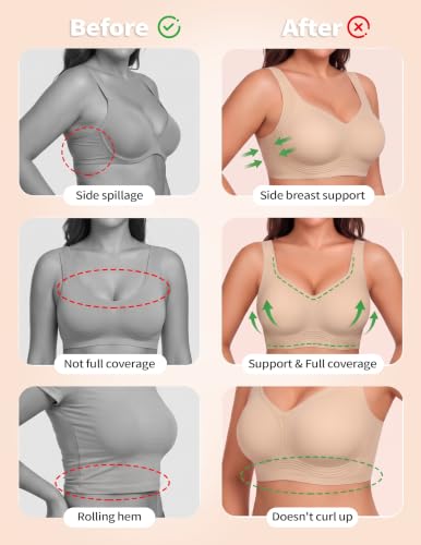 Image of PoseFree Jelly Bras for Women, Wireless No Underwire, Full Coverage Support