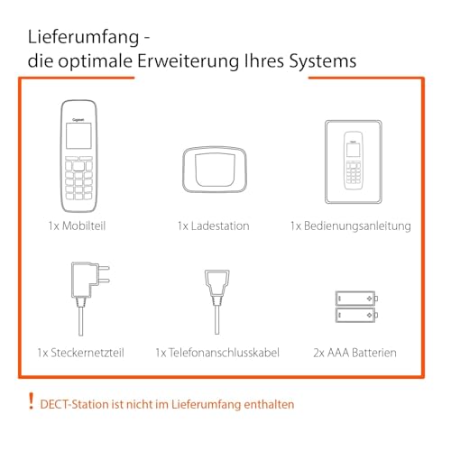 Gigaset COMFORT 520HX – DECT-Mobilteil mit Ladeschale – Schnurloses Telefon für Router und DECT-Basis, titanium-schwarz [Kompatibel in DE, IT, FR, NL, BE, CHE, AUT] [Ohne Basis]