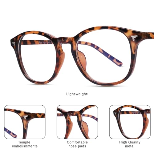 Image of IFLASH Blue Light Blocking Glasses Gaming Filter Transparent Round Eyeglasses for Eye Protection Men Women, Computer /Tablet /Laptop /Mobile /TV, Anti-blue & Anti eyestrain