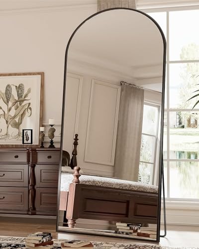 Antok Full Length Mirror, 71"x28" Floor Mirror, Oversized Floor Standing Mirror Freestanding Full Body Mirrors with Stand for Bedroom, Hanging Mounted Mirrors for Living Room Cloakroom, Black
