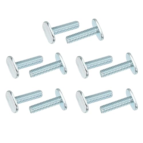 PATIKIL 1/4"-20 t Track Bolts, 10 Pack 1 Inch T-Slot Bolts Kayak Rail Bolt Accessories for Universal t Track Woodworking Jigs and Fixtures, Silver