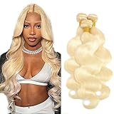 613 Blonde Bundles Human Hair Body Wave Human Hair Bundles 22 22 22 Inch Brazilian Hair 3 Bundle Honey Blonde Unprocessed Virgin Remy Hair Extensions 50 Gram Per Bundle