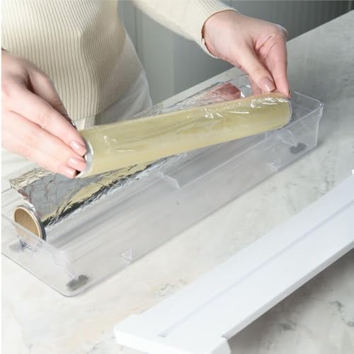 Organizador Suporte De Rolo Duplo Cortador Alumínio Filme Ou