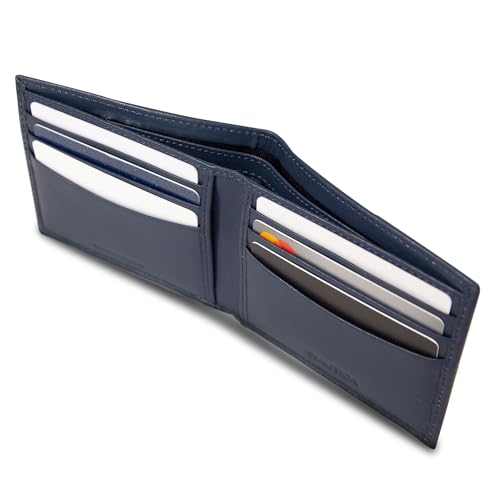 Image of Nautica Men's Bifold Leather Wallet | RFID Blocking | ID Window | Card Slots | Organization | Durable | Stylish