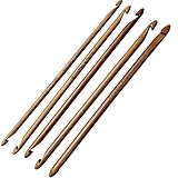 6-inch (15cm) Double Ended Tunisian Crochet Hooks, for Afghan Stitches and Socks (3 Free Patterns),Set of 5 Sizes G/4mm, 7/4.5mm, H/5mm, I/5.5mm and J/6mm, Same Size on Each end