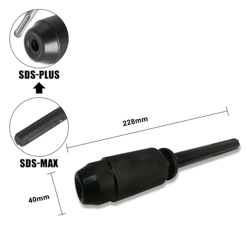 Da Sds Max A Sds Adattatore Plus Per Martelli Perforatori, Convertitore Per Trapano Mandrino Adattatore, 40 In Acciaio Cromato Chuck Converter Adapter Per Qualsiasi Trapano Sds Max Standard