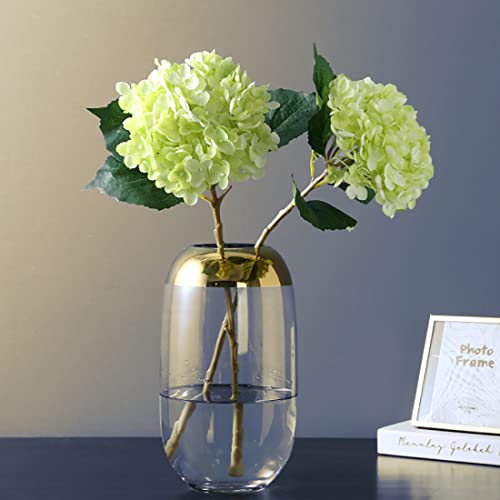 Wotcsil Hortensia, kunstbloemen, hortensia, kunstbloemen, lengte 55 cm, diameter 20 cm, kunstmatige hortensia, gedroogde hortensia, kunstbloemen, zoals echte decoratie, zijden bloemen, hoogwaardig bruidsboeket, groen, 2 stuks - Afbeelding 6