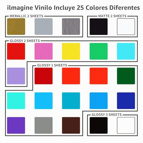 Miniatura 3 de Iimagine Vinyl Vinilo Permanente, Paquete De 40 Hojas De Vinilo Adhesivas Permanentes 12 X 12 Pulgadas Para Silhouette Cameo Y Cualquier Cortador De Máquina De Manualidades
