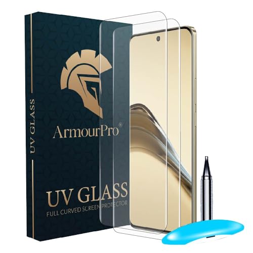 Image of ArmourPro Military Grade UV Tempered Glass Compatible For Realme 14 Pro Lite 5G (6.7 Inch) With Easy UV Installation Kit | Edge To Edge Coverage | Crystal Clear, Pack of 2