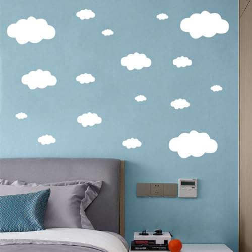 Adorno de Nubes Blanco para Pared Vinilo Decorativo Removible miniatura 6