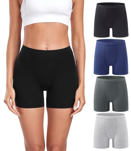 Image of wirarpa Women's Modal Boy Shorts Panties Soft Microfiber Boxer Briefs Underwear 4 Pack