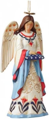 Miniatura 3 de Enesco Jim Shore Heartwood Creek - Adorno patriótico para colgar con bandera plegada, 4.72 pulgadas, multicolor