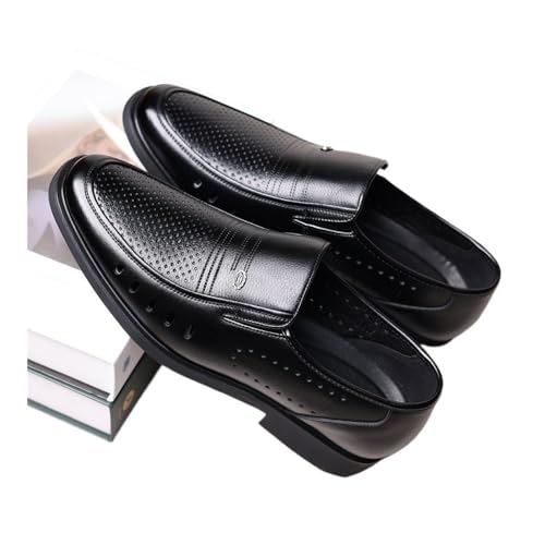 Men's Business Casual Breathable Leather Shoes Oxfords(Black,46)3