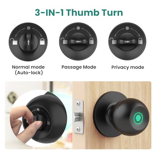 Ghome Smart K10-01 Fingerprint Door Lock, Door Knob thumb #5