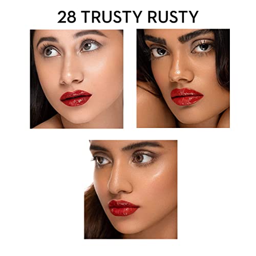 Image of SUGAR Cosmetics - Smudge Me Not - Lip Duo - 28 Trusty Rusty (Rust Red) - 3.5 ml - 2-in-1 Duo Liquid Lipstick with Matte Finish and Moisturizing Gloss