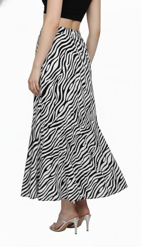 Image of VAGISHA Women's 4-Metre Flared Long Skirt | Skirts for Women Long Length | Long Skirts for Girls | Ethnic & Boho Printed Wear with Elastic Waist | Perfect for Party, Festive & Casual Look