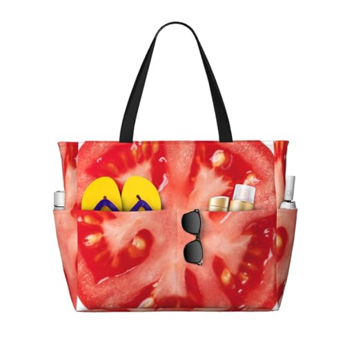 Grand sac de plage tranche de tomate pour vos sorties en mer et pique-niques