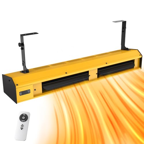 Omberr Electric Garage Heater, 7000W Graphene Heating for Indoor Use, 9-Hour Timer, Overheat Protect, Remote Control, Ceiling Mount Electric Shop Heater, 240V, Hardwired