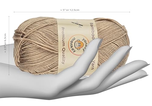 Image of 10-Pack of Yonkey Monkey 500 Grams Yarn - 70% Rayon derived from Bamboo, 30% Cotton - Imported - Yellow Soil 9005