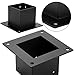 Yesland 4 Pack 4 x 4 Post Base, Inner Size 3.6 X 3.6 Inch Iron Post Bracket with Black Coating Heavy Duty Flange Anchor Base, Support Deck Base with Screws for Pavilion, Deck Railing, Fence, Mailbox