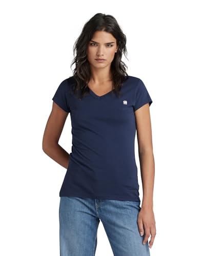 G-Star Femme Haut Eyben Slim V-Neck, Bleu (sartho blue D21314-4107-6067), M