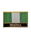 Uijokdef 1 PCS Nigeria Flag Patches Iron On or Sew On Embroidered Tactical Military National Nigeria Patch